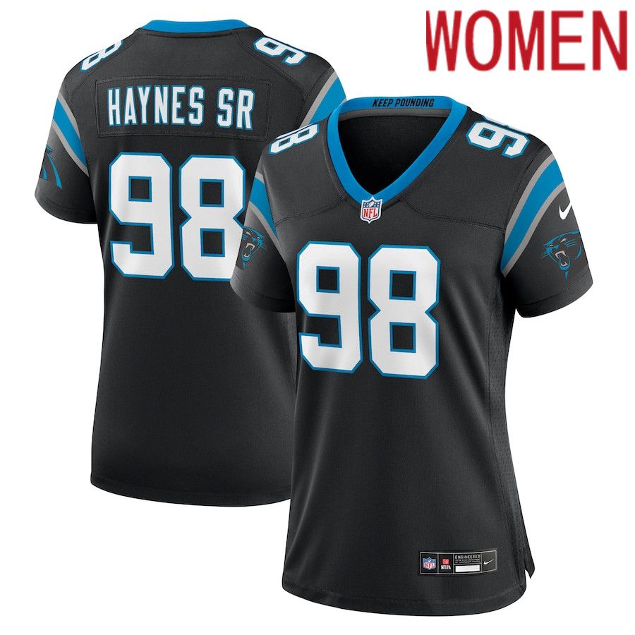 Women Carolina Panthers 98 Marquis Haynes Sr. Nike Black Team Game NFL Jersey